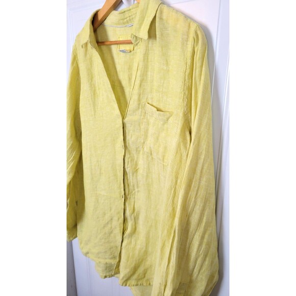 Sigrid Olsen Long Sleeve Linen Button-Up Shirt Size L - Picture 2 of 8